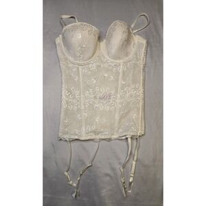 Skinny Girl Solutions Cream Lace Corset Waist Shaper XL Lingerie Bridal Sexy